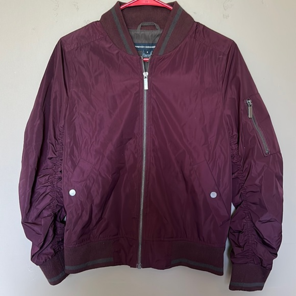 French Connection Maroon Bomber Jacket,‎ Size Small